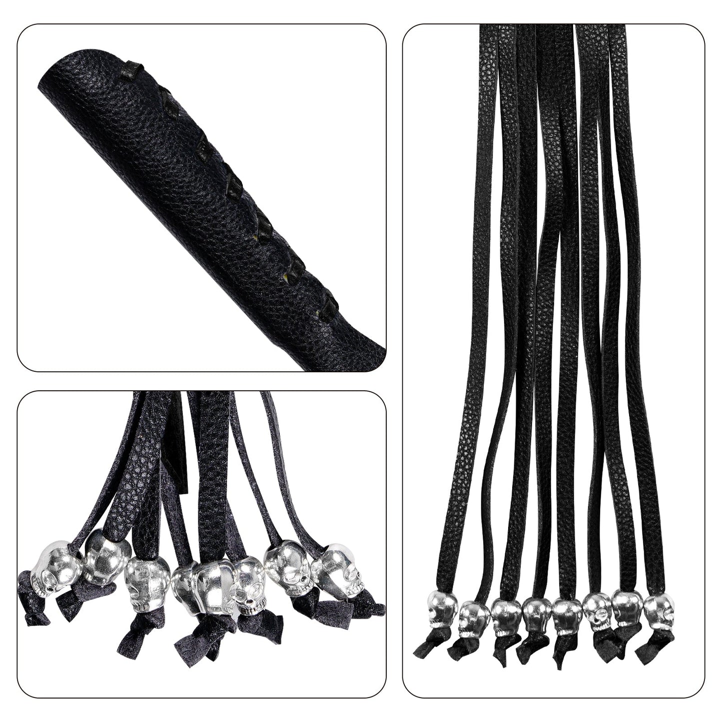 Dream Apparel Heavy Duty Leather Motorcycle Skull Fringed Black Brake Clutch Lever Grip Lever Cover