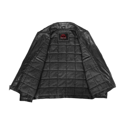 Men's Black Drum Dyed New Zealand Lambskin Jacket - view 6