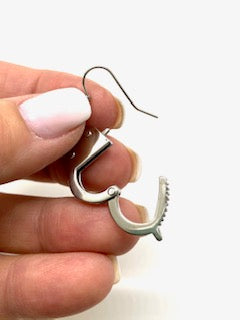 SK1468 Handcuff Earring - Working Cuffs -Stainless Steel Motorcycle Biker Jewelry