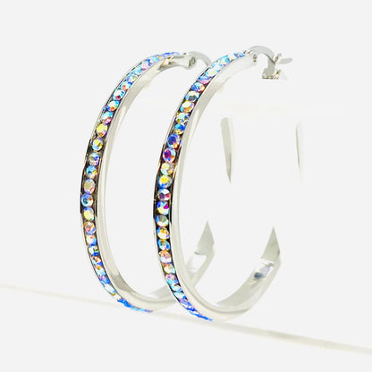 SK2346 Rainbow Crystal Earrings - Two Sizes Available