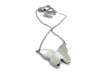 SK2701 Ladies Black Butterfly Sparkling Crystal Stainless Steel Necklace