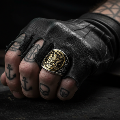 Men’s USA “Truth” Ring – Low‑Profile Stainless Steel Patriotic Biker Ring