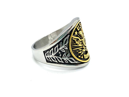 Men’s USA “Truth” Ring – Low‑Profile Stainless Steel Patriotic Biker Ring