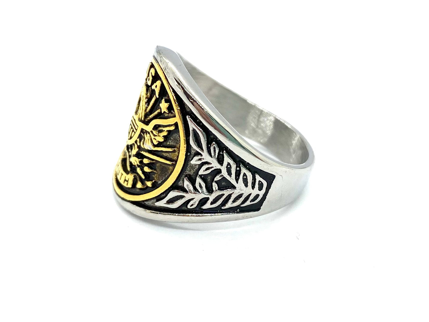 Men’s USA “Truth” Ring – Low‑Profile Stainless Steel Patriotic Biker Ring