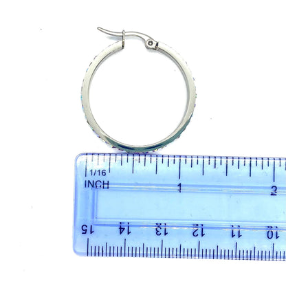 SK2900 Ladies Black Crystal Earrings - Three Sizes Available