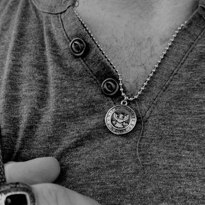 United States Navy Stainless Steel Polished Pendant on Ball Chain
