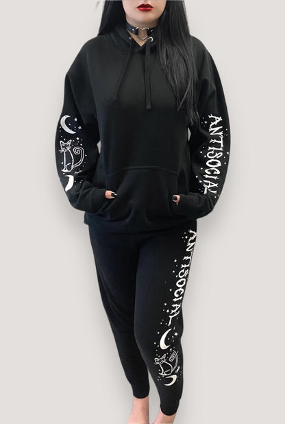 Antisocial Cat Witch Moon Jogger "Boyfriend" Sweat Pants