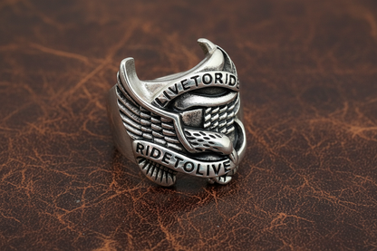 SK1036 Gents Live To Ride Ring Stainless Steel