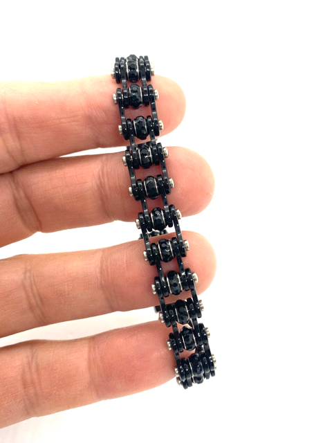 SK2802  Mini Size Black with black crystal center -