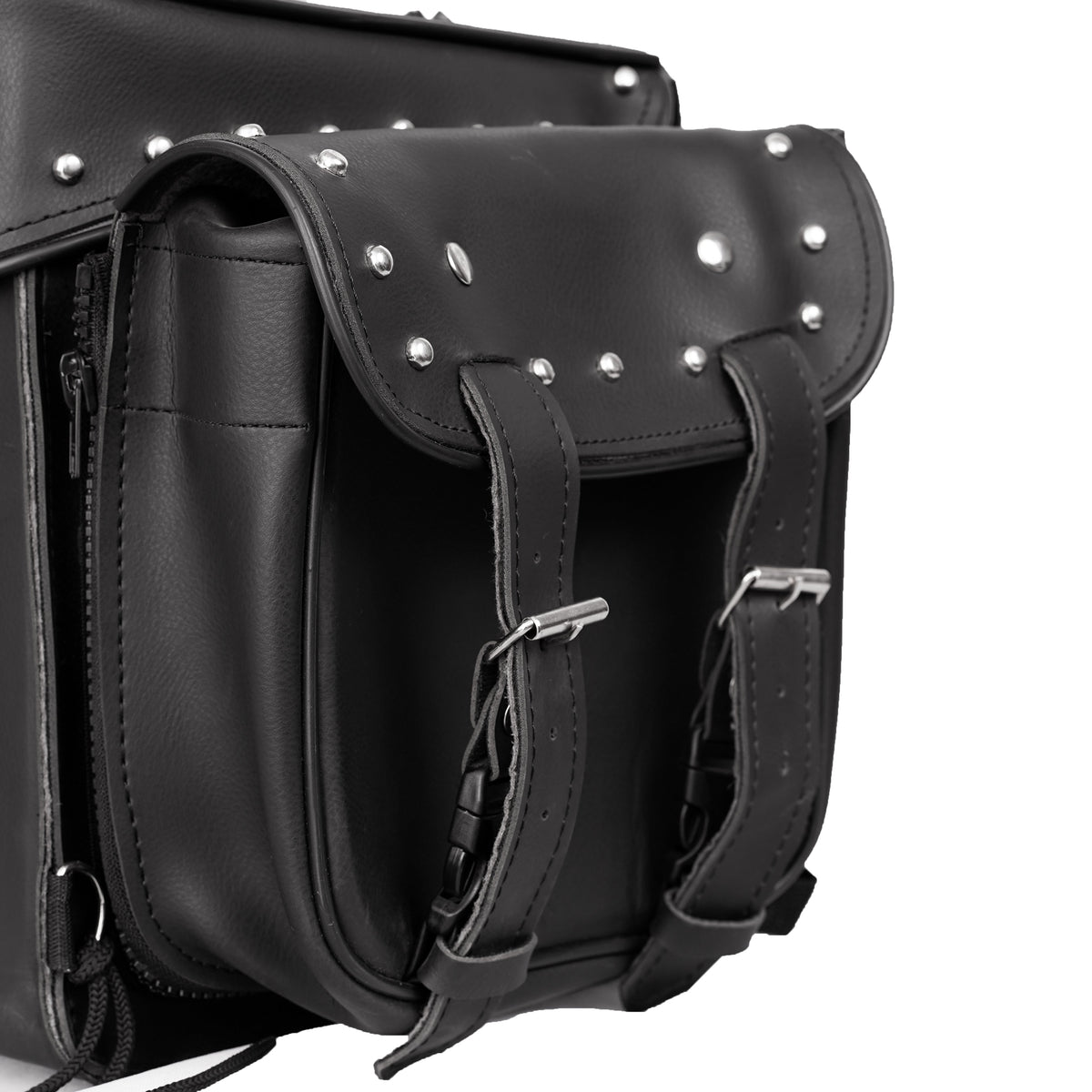 Leather Black PVC Large 4 Piece Motorcycle Touring Tail Bag wi - view 6