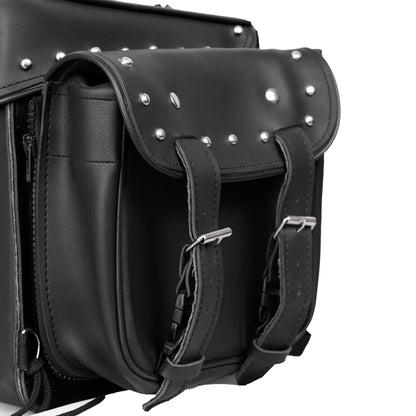 Leather Black PVC Large 4 Piece Motorcycle Touring Tail Bag wi - view 6
