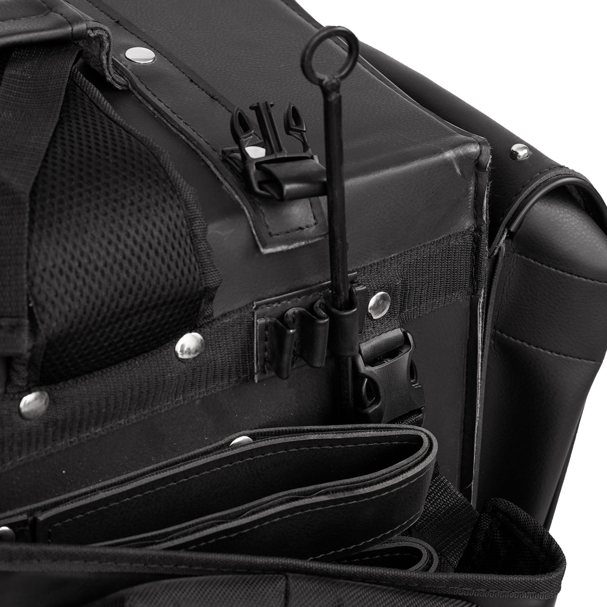 Leather Black PVC Large 4 Piece Motorcycle Touring Tail Bag wi - view 8