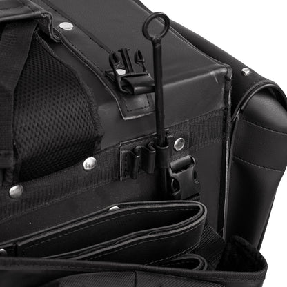 Leather Black PVC Large 4 Piece Motorcycle Touring Tail Bag wi - view 8