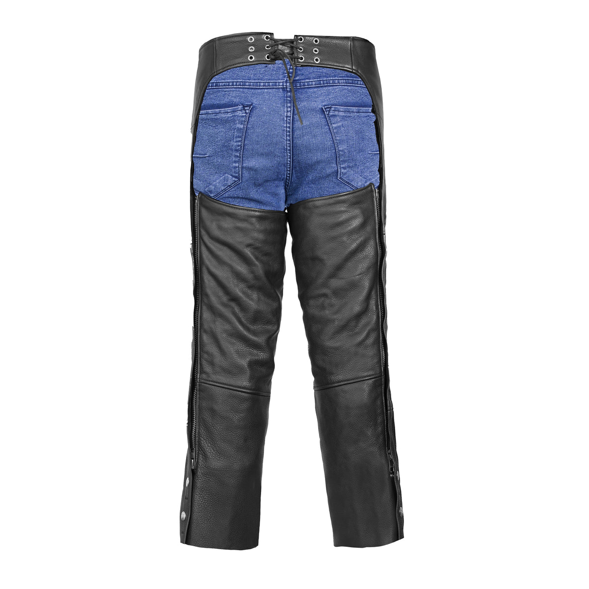 Leather Guard Unisex leather motorcycle chaps - Black - view 2