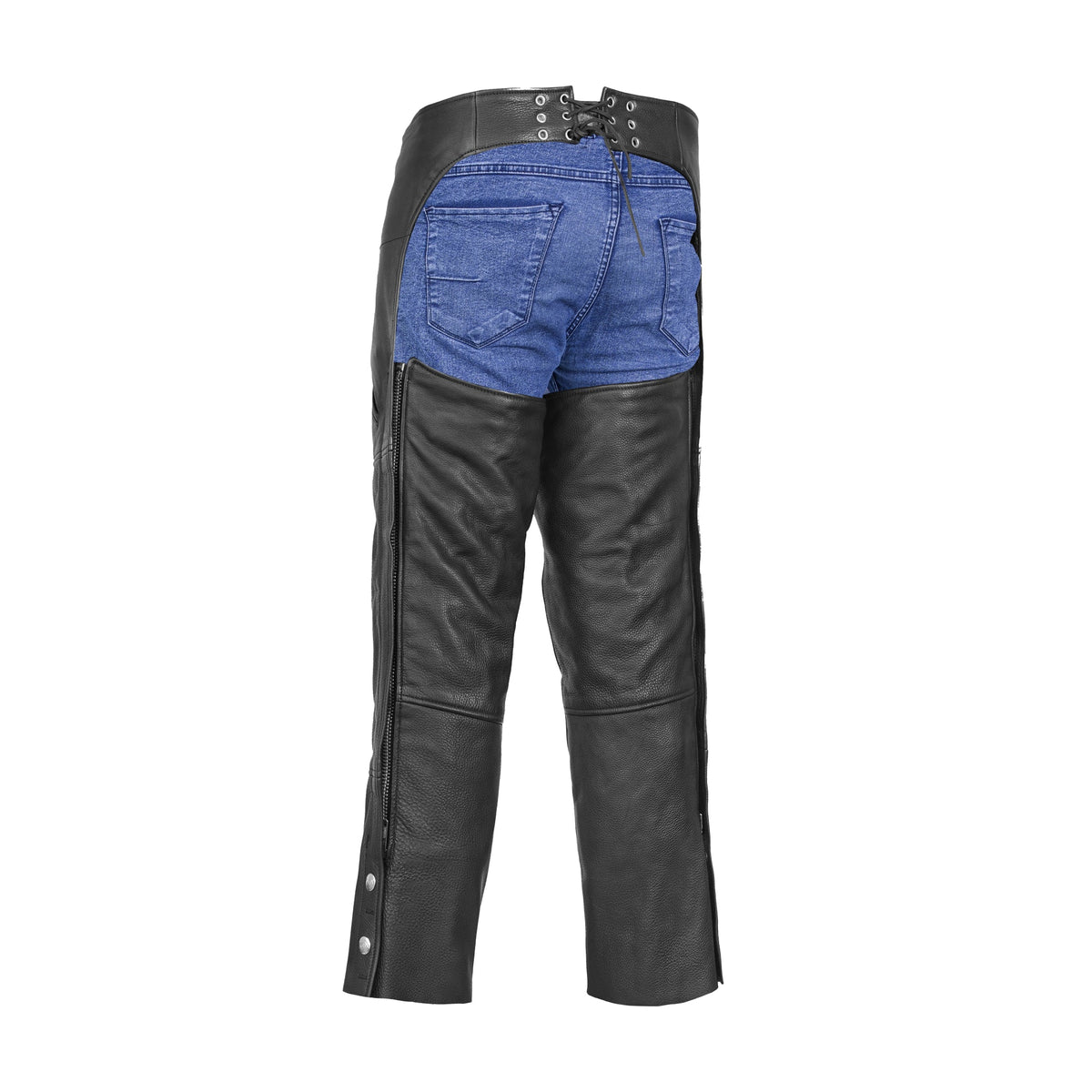 Leather Guard Unisex leather motorcycle chaps - Black - view 5