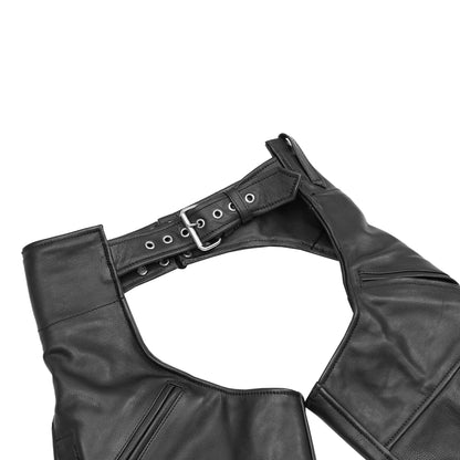 Leather Guard Unisex leather motorcycle chaps - Black - view 6