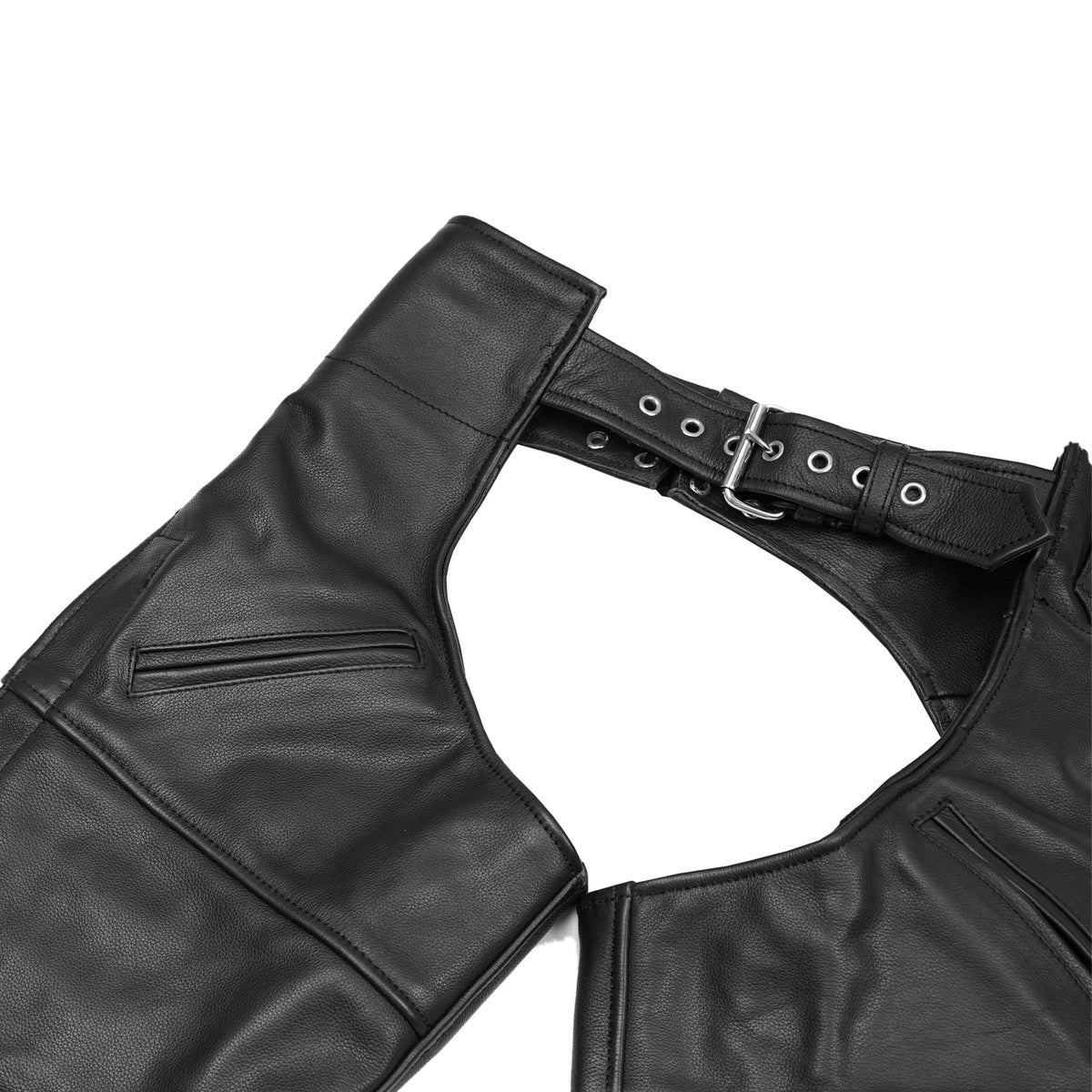 Leather Guard Unisex leather motorcycle chaps - Black - view 7