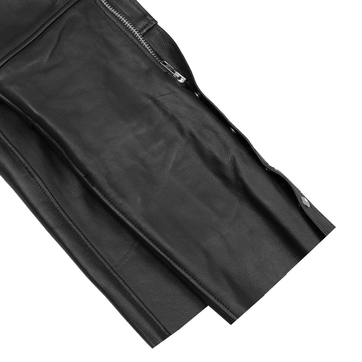Leather Guard Unisex leather motorcycle chaps - Black - view 9