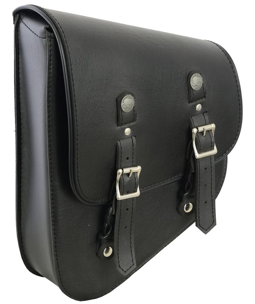Left Side Synthetic Leather Swing Arm Bag W/ Buffalo Snaps - view 2