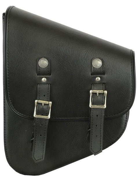 Left Side Synthetic Leather Swing Arm Bag W/ Buffalo Snaps