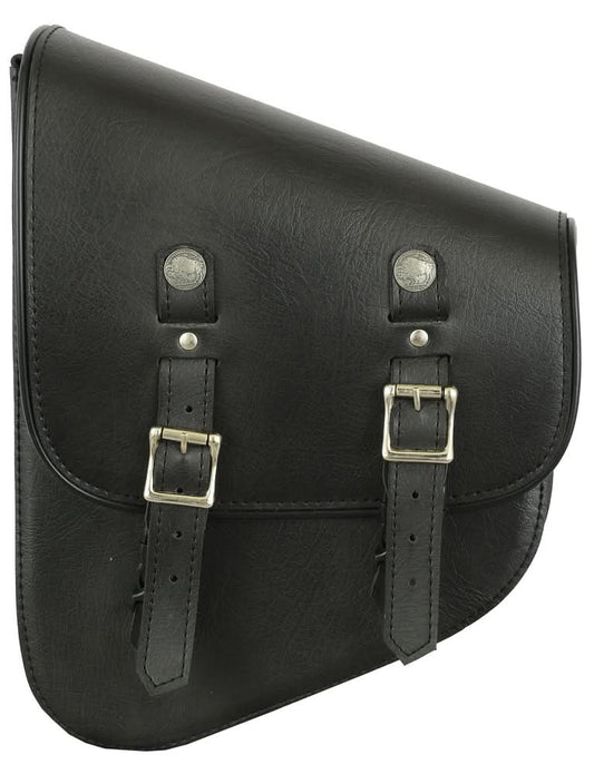 Left Side Synthetic Leather Swing Arm Bag W/ Buffalo Snaps