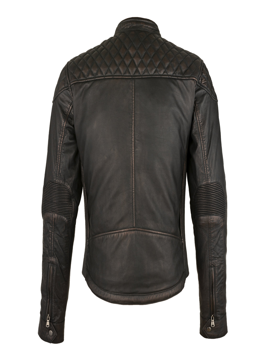Dream Apparel Premium Goat Leather Brown Tone Conceal Pockets Expansion Side Panel Motorcycle Jacket