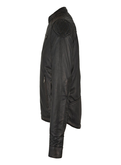 Dream Apparel Premium Goat Leather Brown Tone Conceal Pockets Expansion Side Panel Motorcycle Jacket