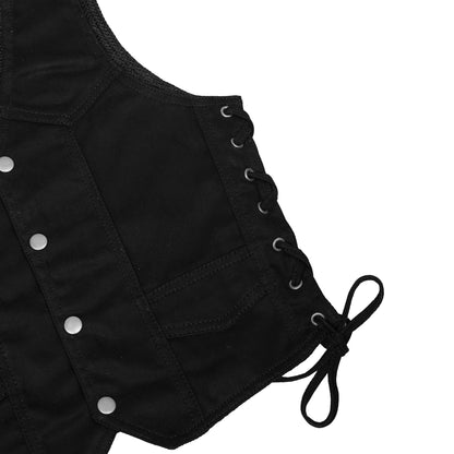 Kid's Denim Side Lace Vest - view 5