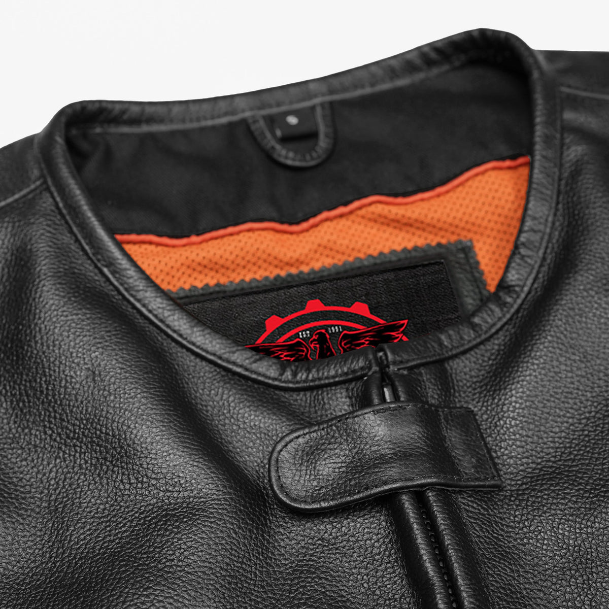 Men's Black Leather SWAT Style Motorcycle Vest - view 10