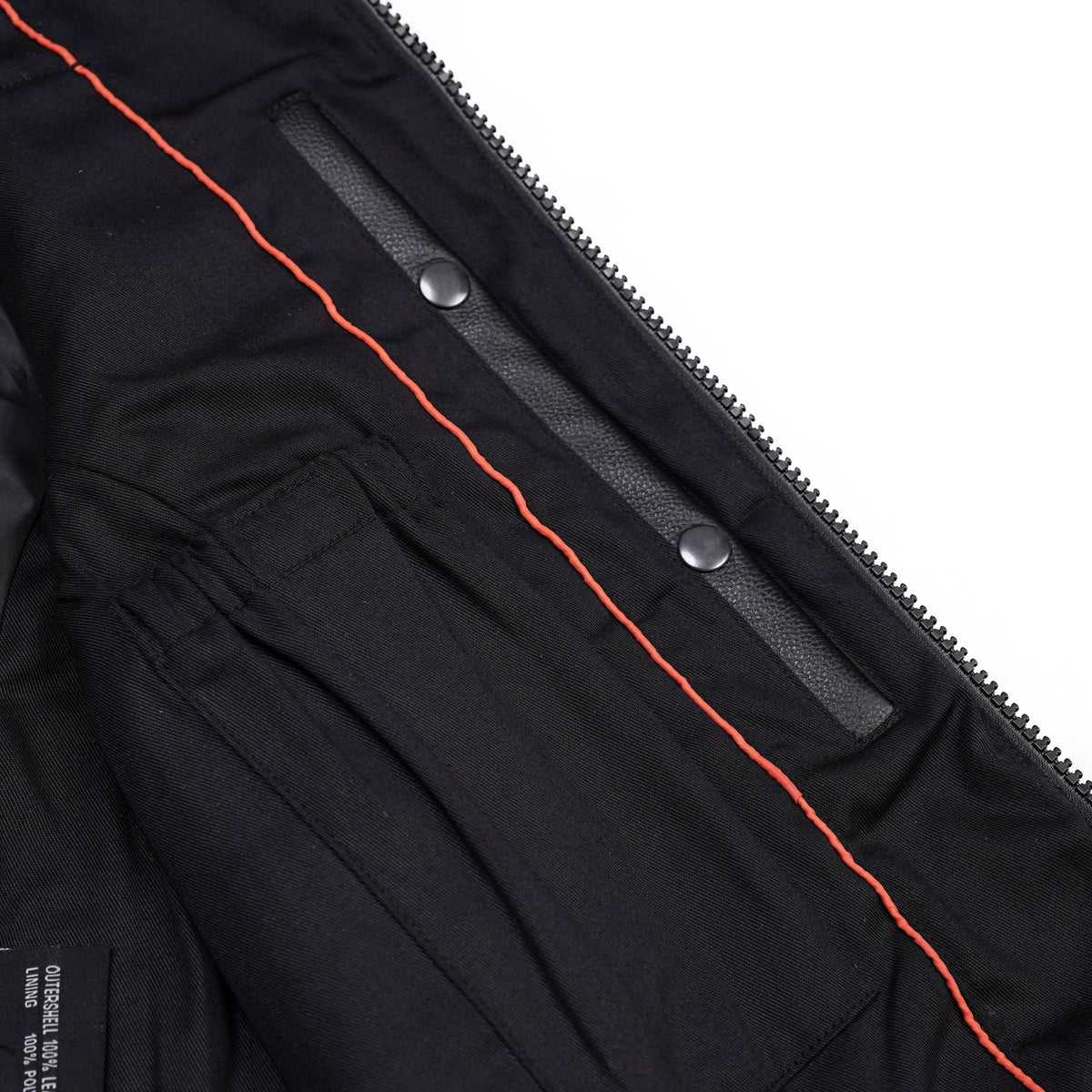 Men's Black Leather SWAT Style Motorcycle Vest - view 6