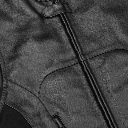 Men's Black Leather SWAT Style Motorcycle Vest - view 7