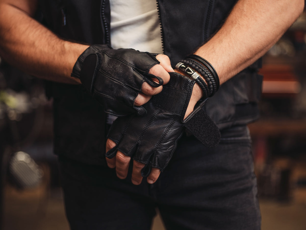 Men's Tough Deer Skin Fingerless Glove - view 8