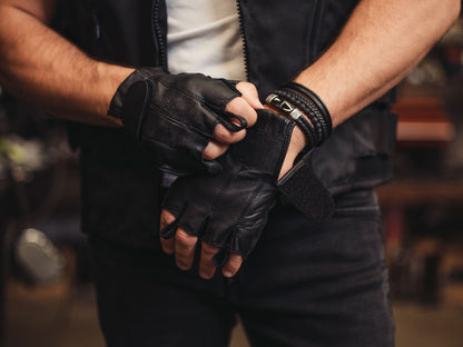 Men's Tough Deer Skin Fingerless Glove - view 8