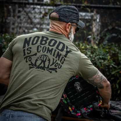 Nobody Is Coming To Save You Skull Men's T-Shirt