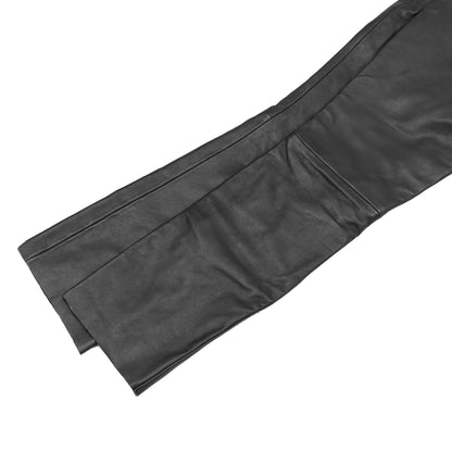 Men's Black Classic 5 Pocket Casual Motorcycle Leather Pants - view 7