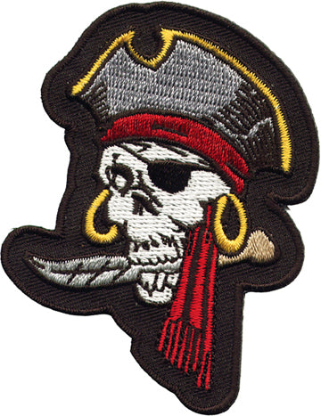 Eye-Patch Skull Motorcycle Patch