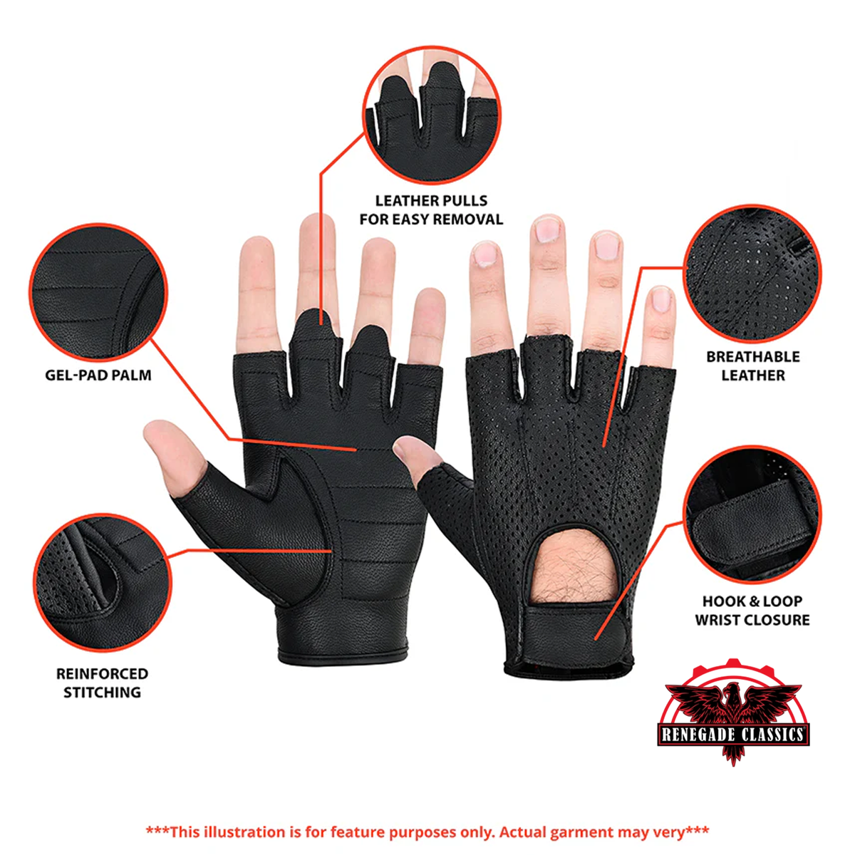 Perforated Fingerless Glove - view 2