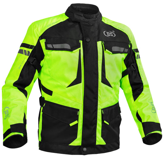 4-Season Hi-Vis Mens Textile Motorycyle Jacket  Waterproof & Ventilated