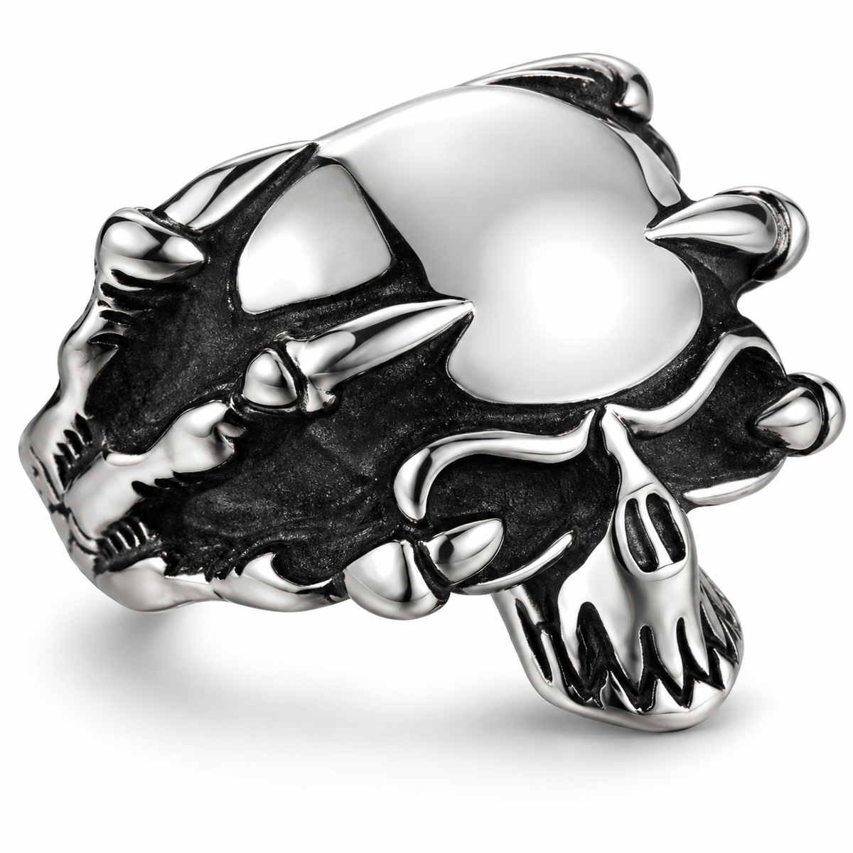 R180 Stainless Steel Hold This Biker Ring