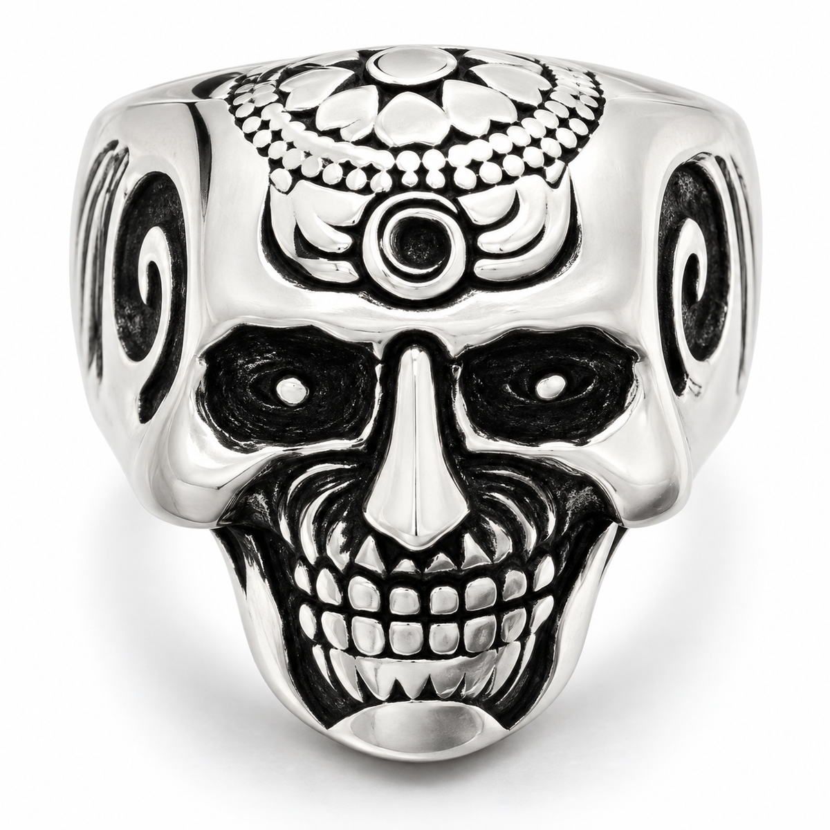 R194 Stainless Steel Brain Saw Biker Ring