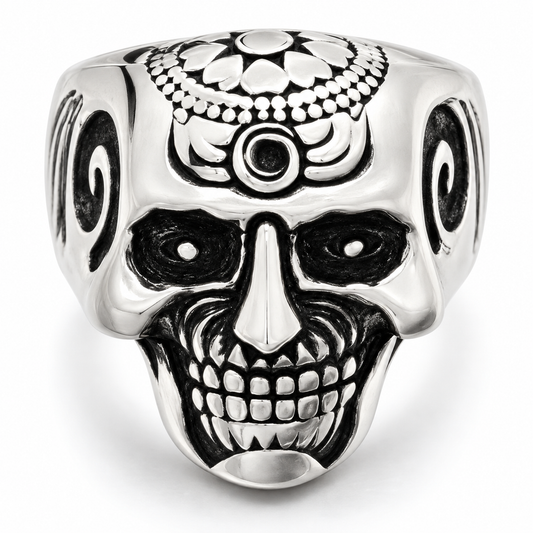R194 Stainless Steel Brain Saw Biker Ring