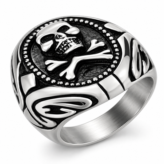 R195 Stainless Steel Poison Ivy Biker Ring