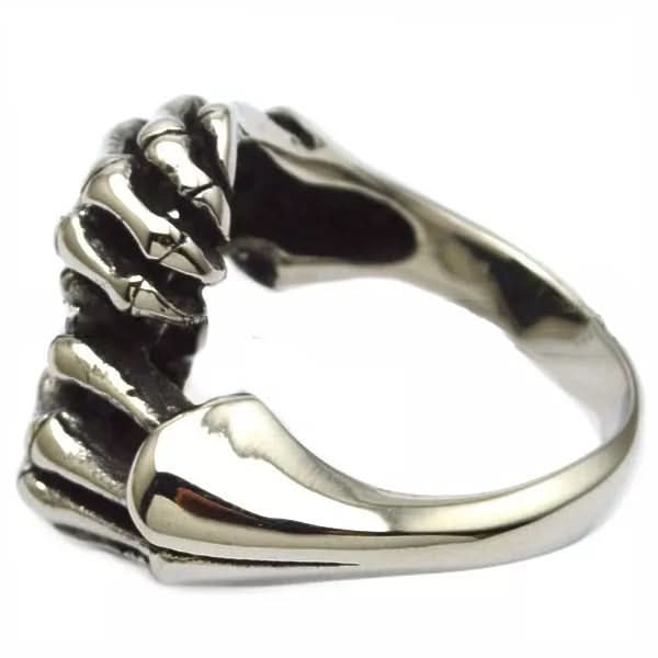 R32 Stainless Steel Skull Fingers Biker Ring - view 2
