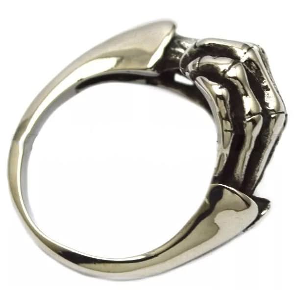 R32 Stainless Steel Skull Fingers Biker Ring - view 3
