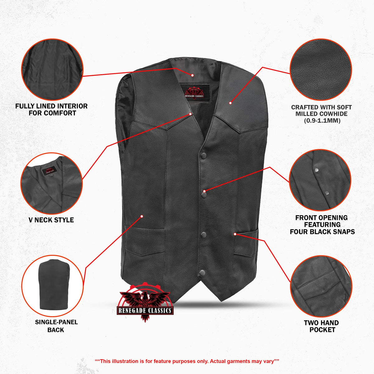 Men's Plain Side Economy Vest - Black - view 3