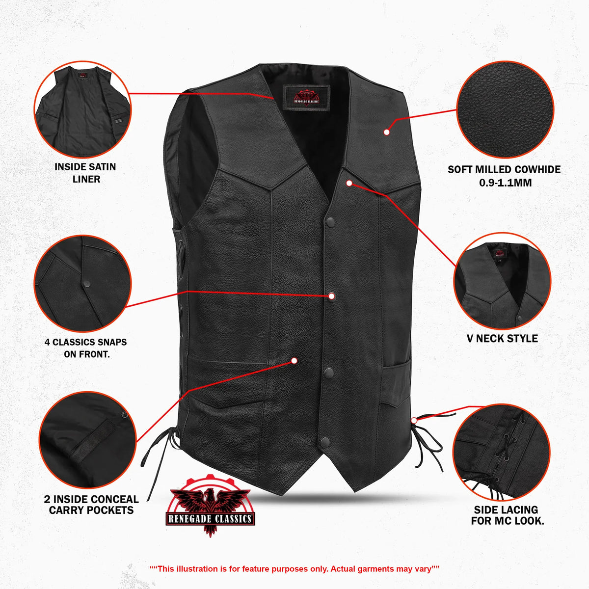 Men's Side Lace Economy Vest - Black - view 3