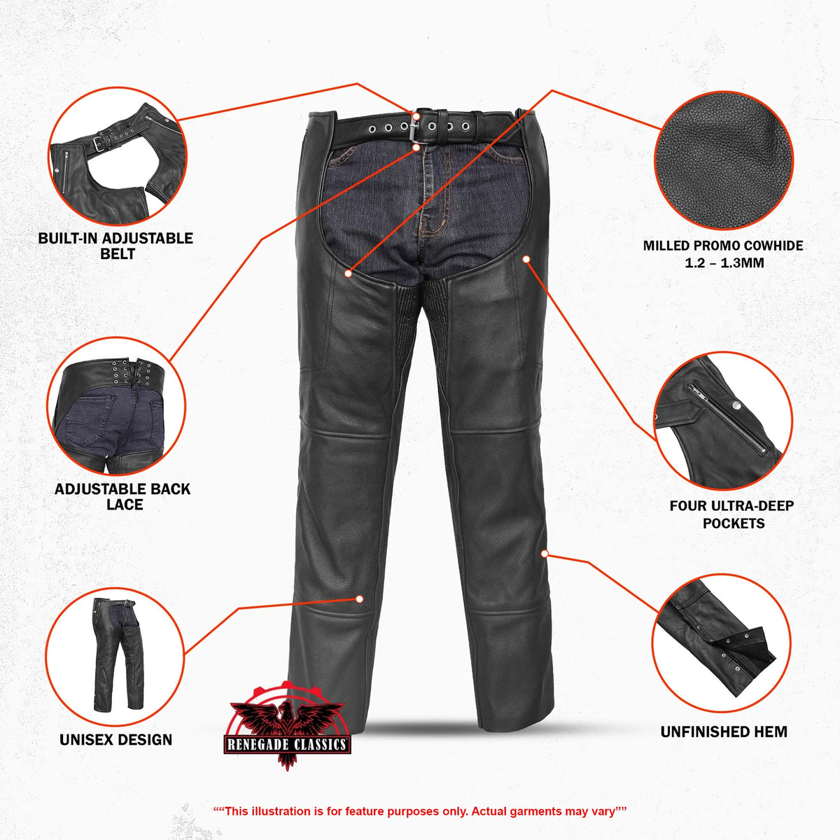 Unisex Double Deep Pocket Thermal Lined Chaps - view 3