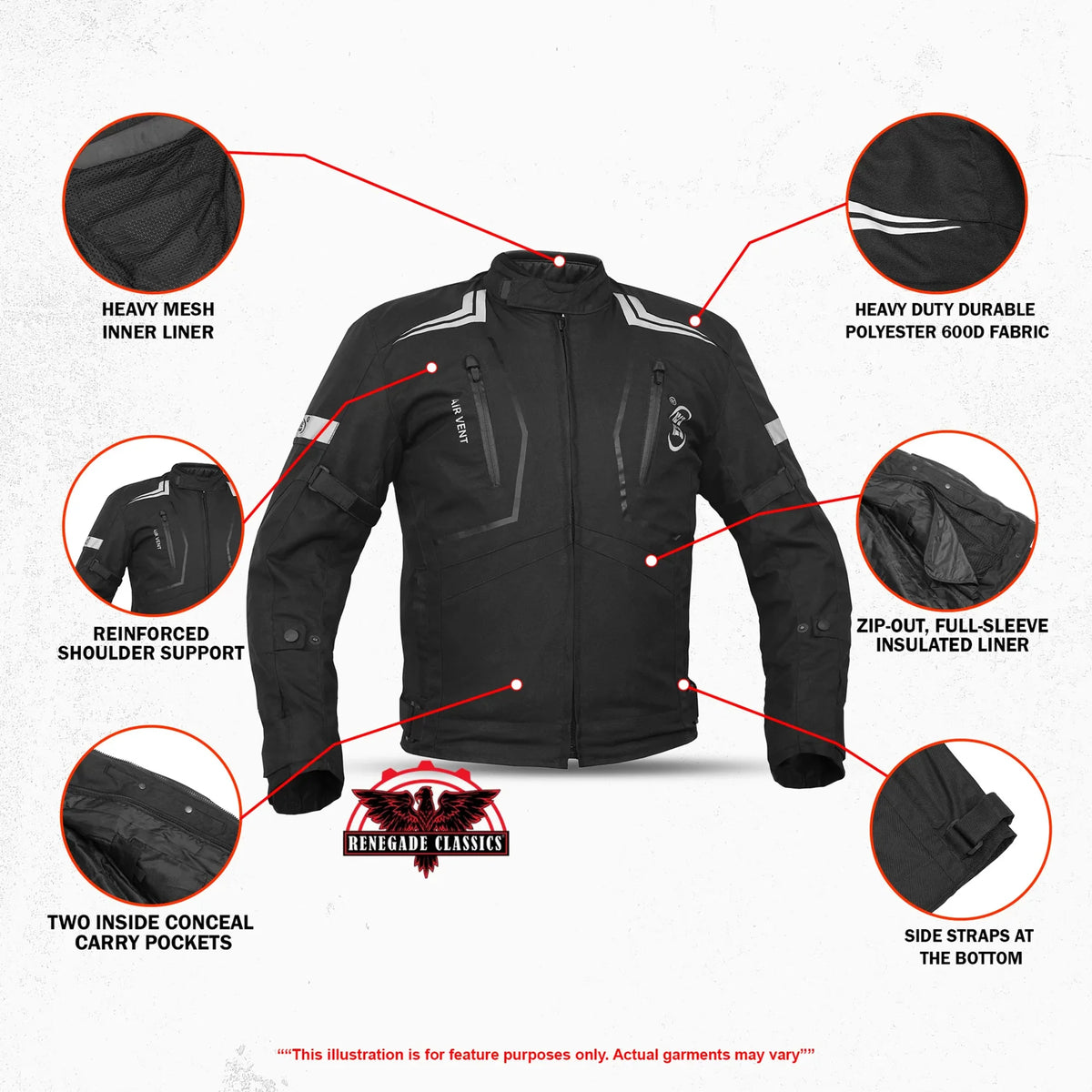 Blackwing Mens Textile Motorcycle Jacket - Black - view 3
