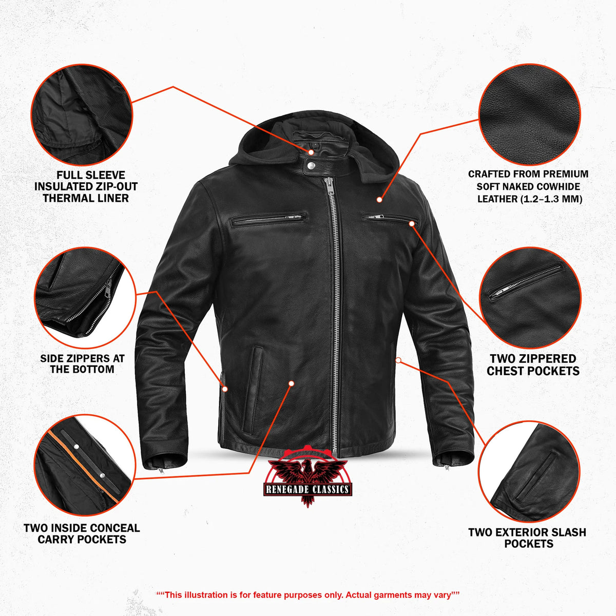Men's Black Sporty Cruiser Leather Jacket - view 3