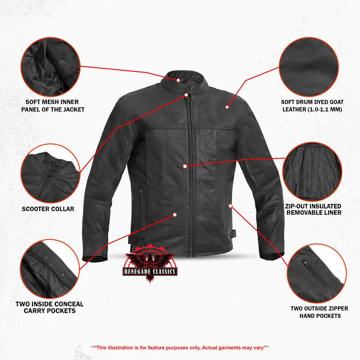 Men's Black Scooter Leather Jacket - view 3